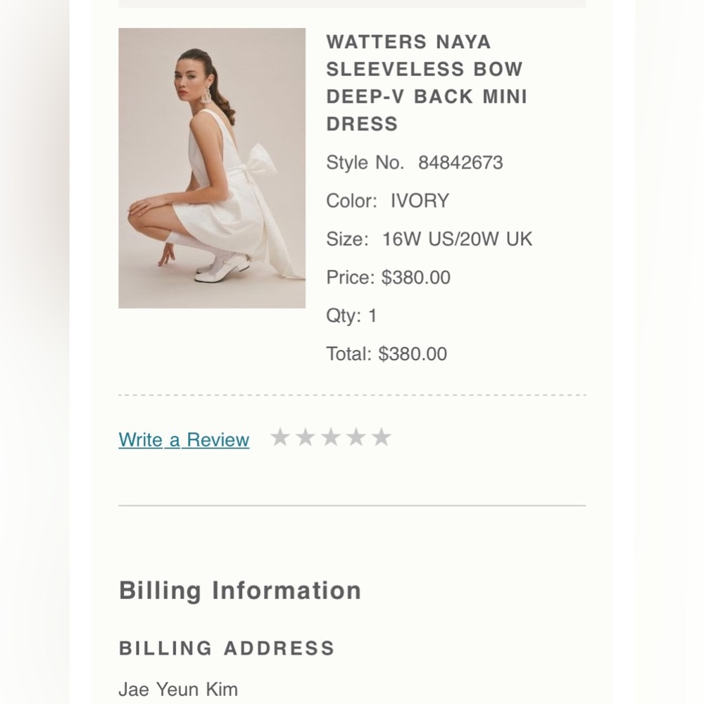 ANTHROPOLOGIE - WATTERS NAYA BOW DEEP-V BACK MINI DRESS - NEW TAGS NEVER WORN